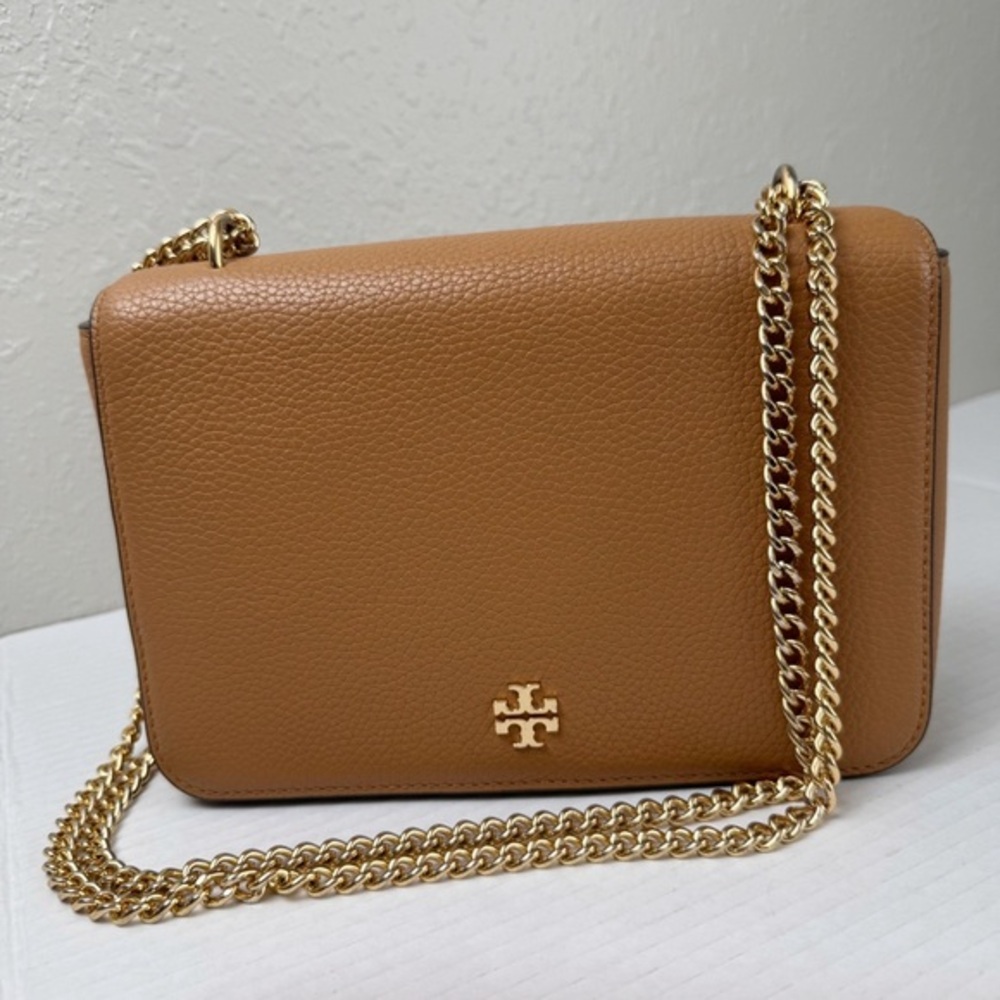 Tory Burch Carter adjustable chain shoulder crossbody bag purse cardamom tan